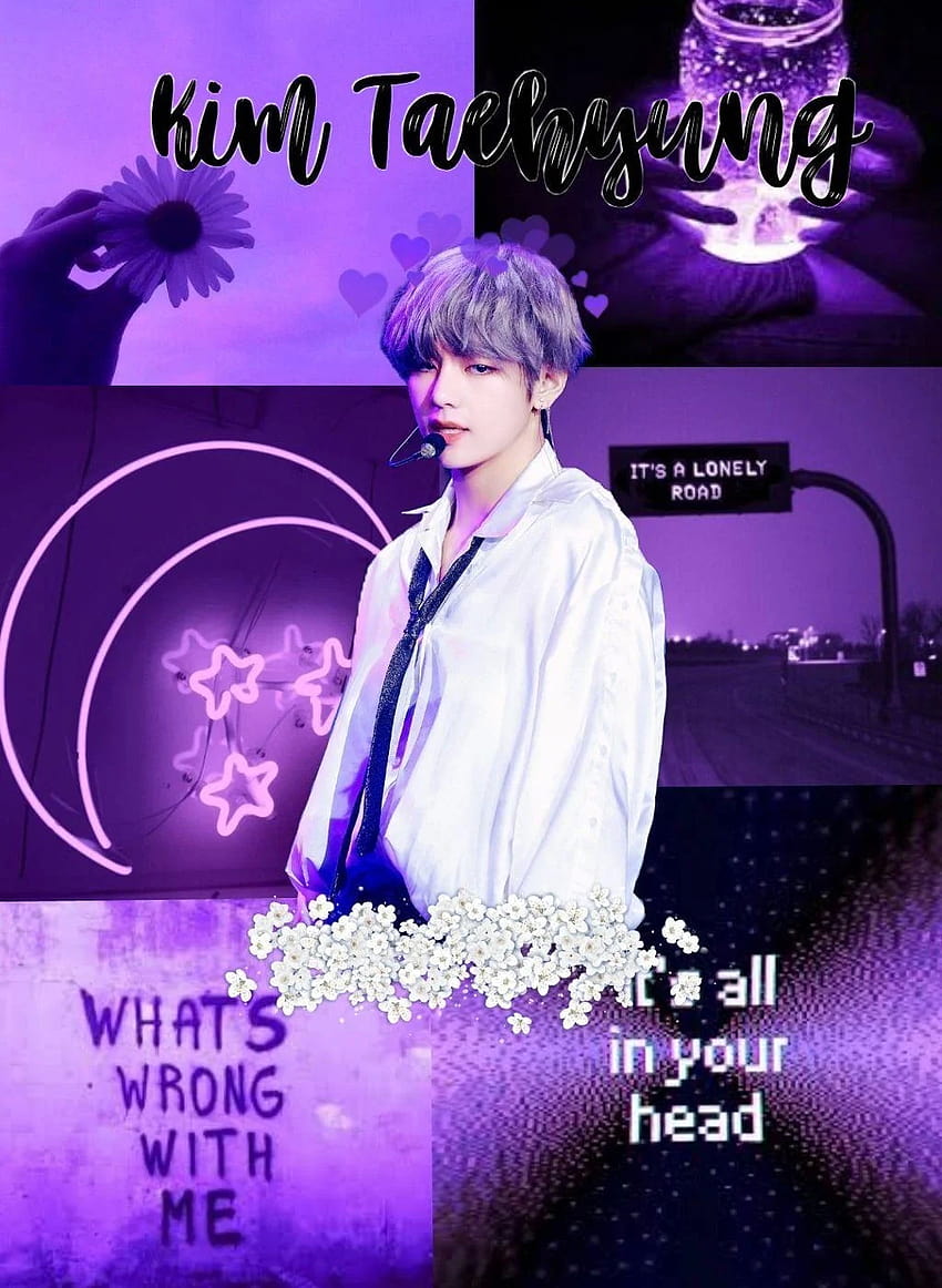toedit kim taehyung purple aesthetic v, taehyung aesthetic HD phone wallpaper
