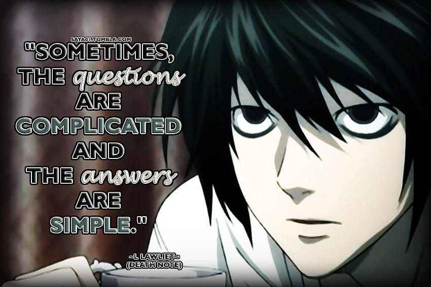 L quotev, death note anime quotes HD wallpaper | Pxfuel