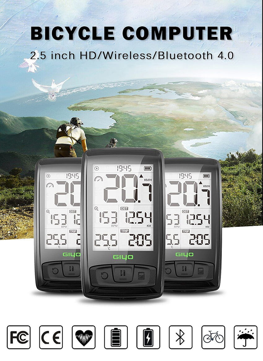 GIYO Wireless Bicycle Computer Mount Holder Bluetooth 4.0 Bicycle Speedometer Speed/Cadence Sensor Waterproof Bike Computer HD phone wallpaper