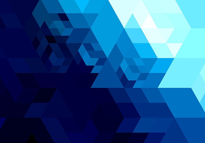 ベクトル 抽象的な明るい青の幾何学的形状、幾何学的な濃い青 高画質の壁紙