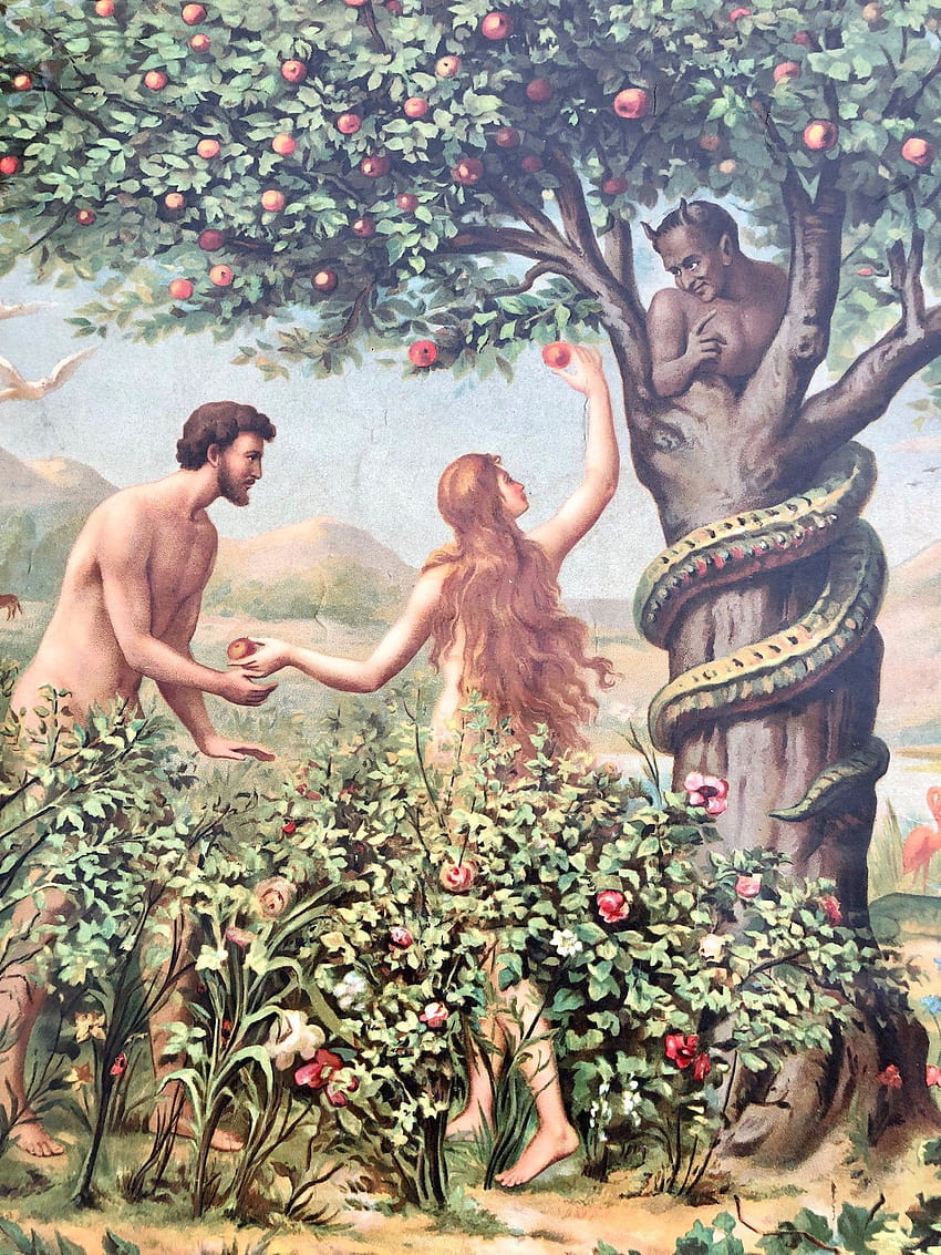 Antik 1860, Eva und Satan HD-Handy-Hintergrundbild