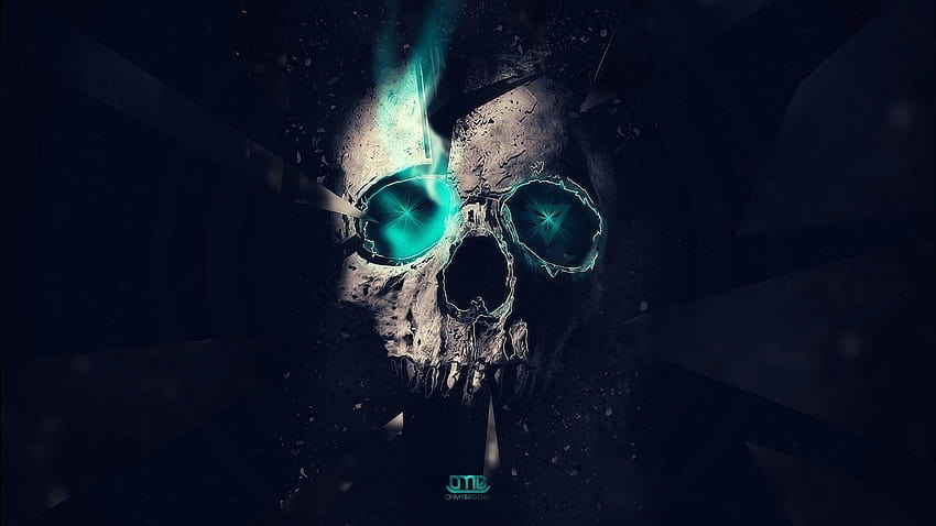K on Halloween/Horror, blue skull HD wallpaper