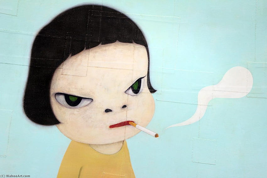 Girl with Cigarette by Yoshitomo Nara HD wallpaper