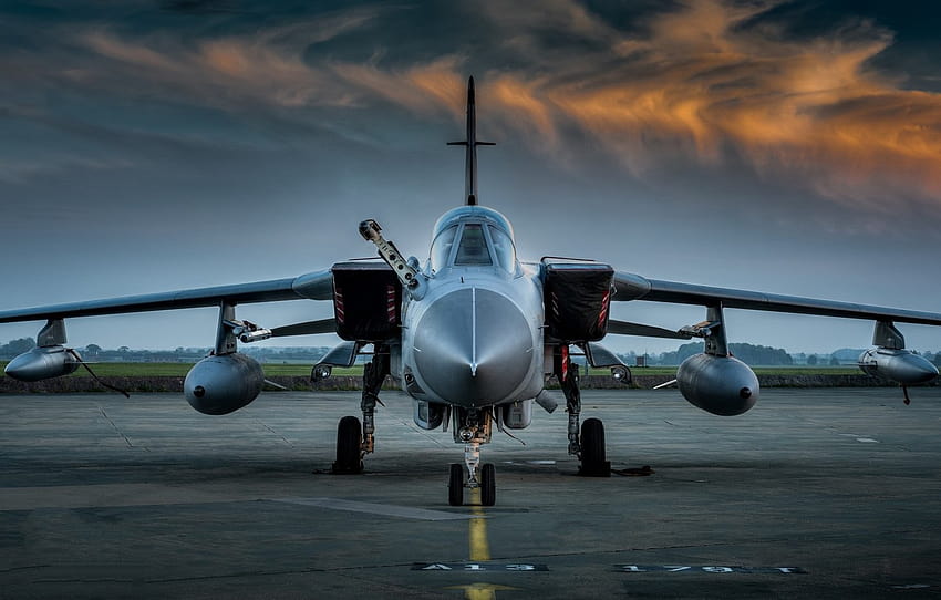 der Himmel, Sonnenuntergang, das Flugzeug, Panavia Tornado , Abschnitt авиация HD-Hintergrundbild