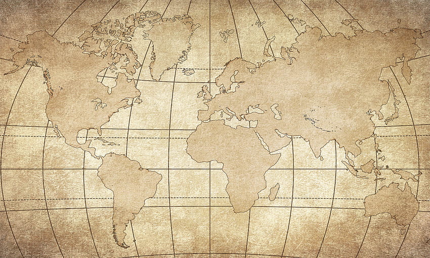 Vintage mapa do mundo, mapa antigo papel de parede HD