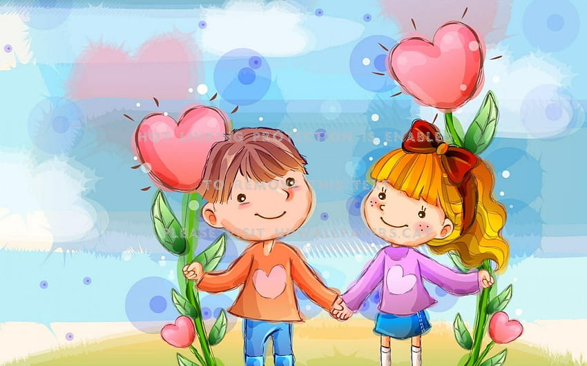 jovem amor coração menina flor menino resumo, menina e menino mãos amor papel de parede HD