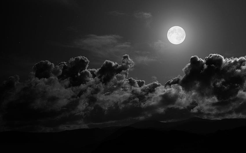 Lua cheia acima das nuvens, nuvem lunar papel de parede HD