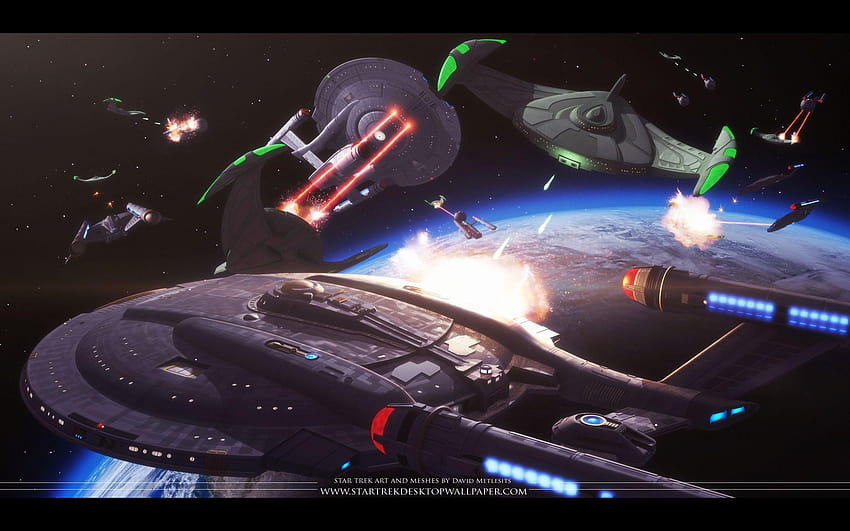 Star Trek Space Battle, страхотни фонове на клингонски кораби от Star Trek за Windows 8 HD тапет