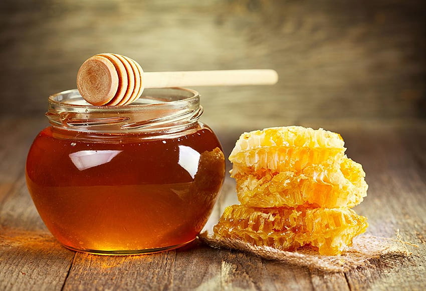 Honey Honeycomb Jar Food papel de parede HD