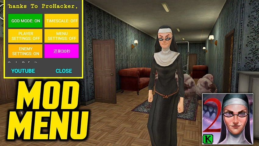 Evil Nun 2 MOD МЕНЮ през 2021 г HD тапет