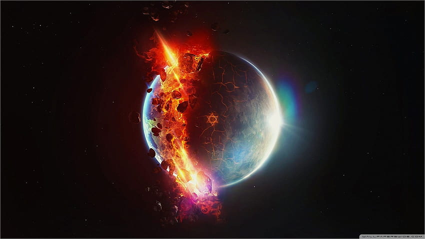 Planet, destruction, fire 640x1136 iPhone 5/5S/5C/SE wallpaper, background,  picture, image