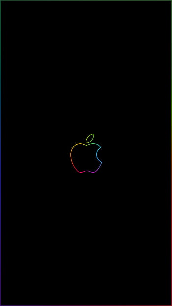 Rainbow Wallpaper 4K, Apple logo, AMOLED, Colorful