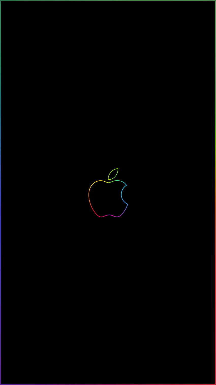 borde del arco iris y logotipo de apple: borde de iphone, iphone xr fondo de pantalla del teléfono
