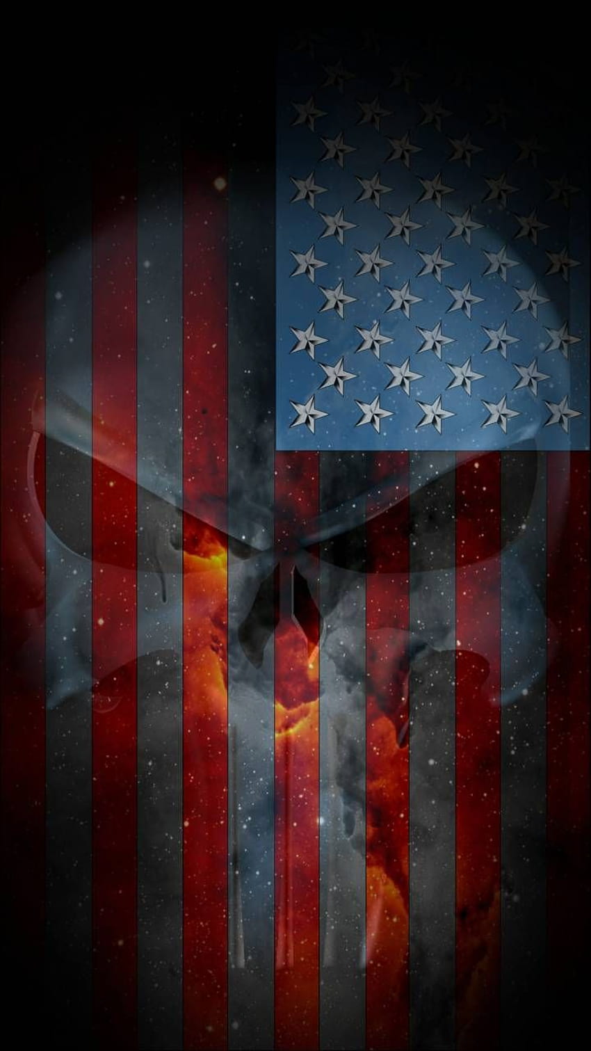 Punisher Flag, cool american flag HD phone wallpaper