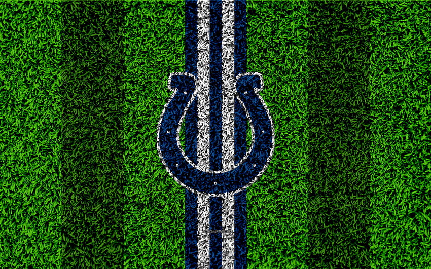 Colts d'Indianapolis, logo, texture d'herbe, poulains pour ordinateur Fond d'écran HD
