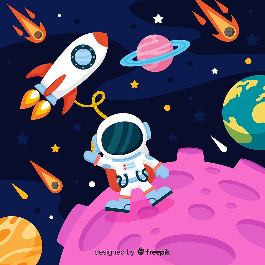 16, astronauta de desenho animado Papel de parede de celular HD