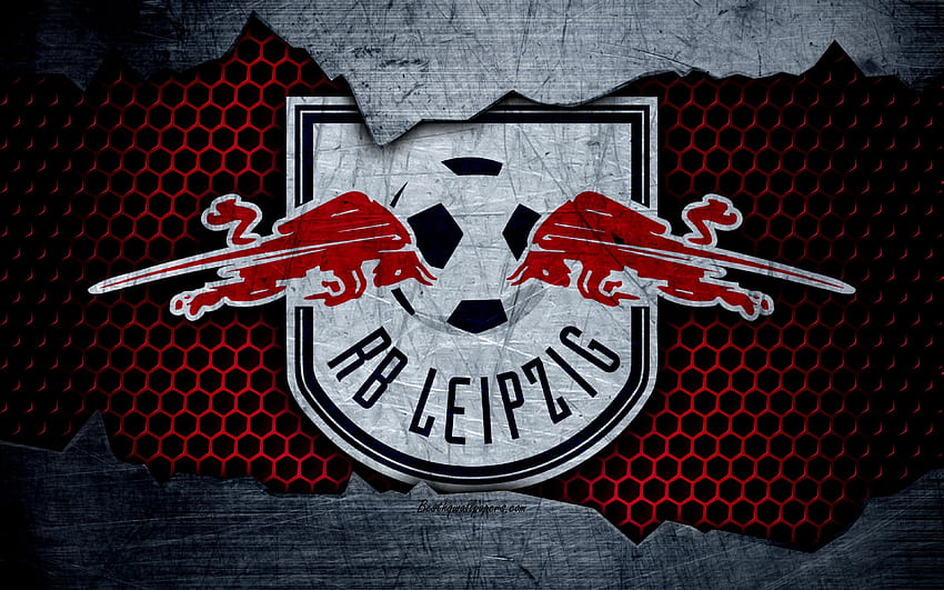 RB Lipsia, logo, Bundesliga, struttura in metallo Sfondo HD