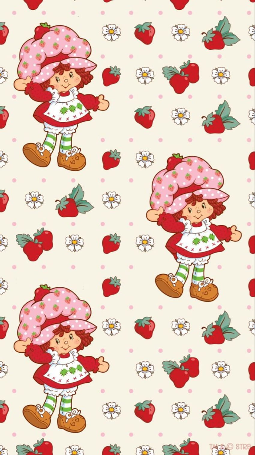 Erdbeer-Shortcake-iPhone, Erdbeer-Cartoon HD-Handy-Hintergrundbild