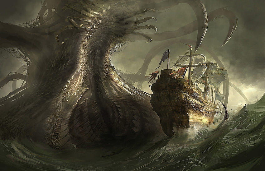 Giant Sea Monsters, water monster HD wallpaper