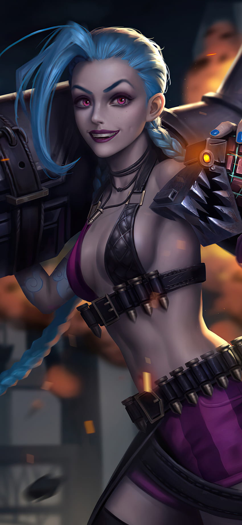 1125x2436 League Of Legends Jinx Iphone XS,Iphone 10,Iphone X , Backgrounds, and, arcane jinx iphone HD phone wallpaper