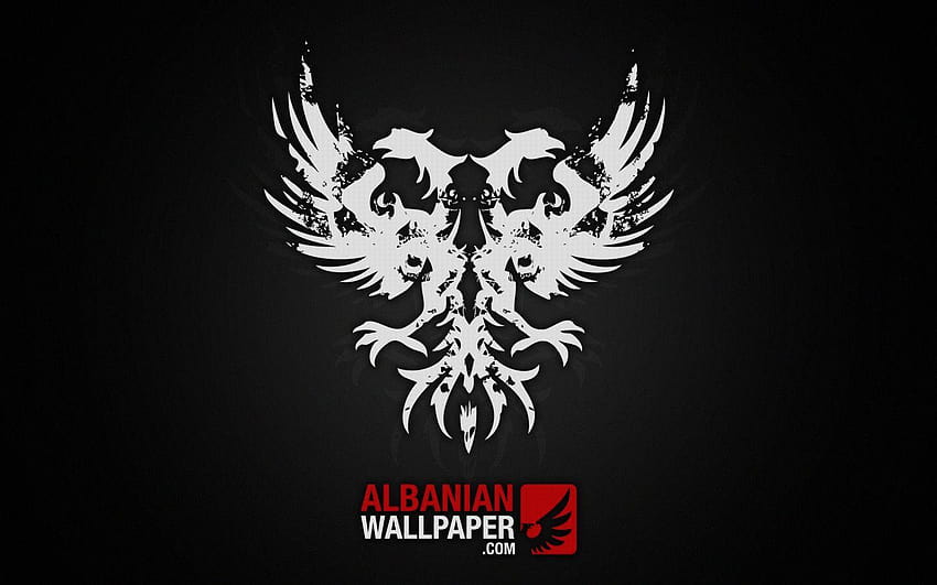 Albanischer Adler Inkblot Grunge, albanische Flagge HD-Hintergrundbild