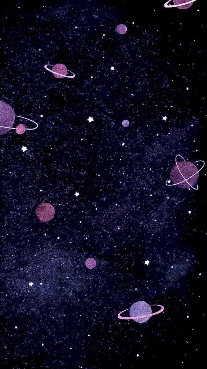 Fioletowy, Fioletowy, Niebo, Przestrzeń kosmiczna, Obiekt astronomiczny, Tekst Pur…, pastelowa przestrzeń Tapeta na telefon HD
