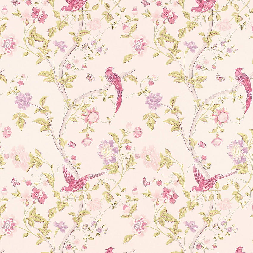 Vintage Floral Print kualitas tinggi, vintage bunga merah muda wallpaper ponsel HD