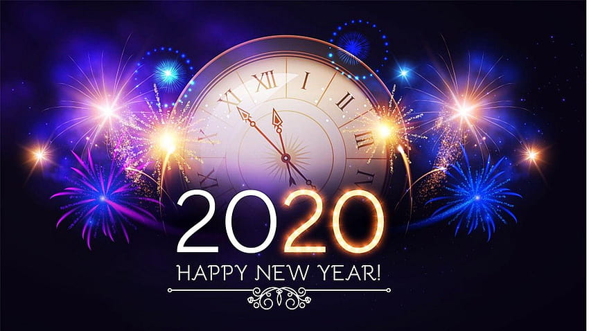 Feliz año nuevo 2020, 2020 nochevieja fondo de pantalla