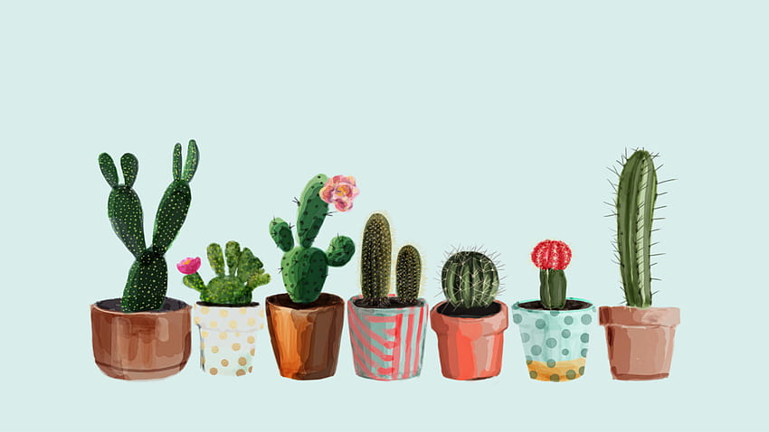 Seamless pattern with cute cactus in flowerpots on white background Kawaii  cartoon plants Ideal for wallpaper texture wrapping paper and textile  prints Vector illustration 10596372 Vector Art at Vecteezy