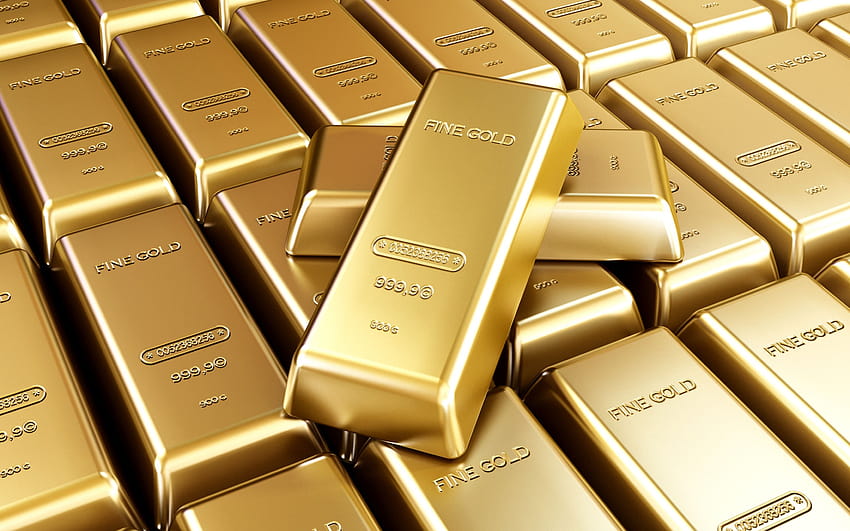 Gold Bars, Gold And Currency Reserves Concepts, 3d HD wallpaper