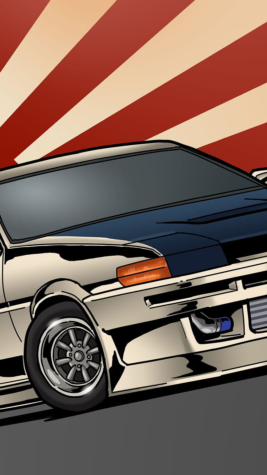 1080x1920 jdm, front, toyota, corolla, japan, toyota, art, ae86, ae86 android HD phone wallpaper
