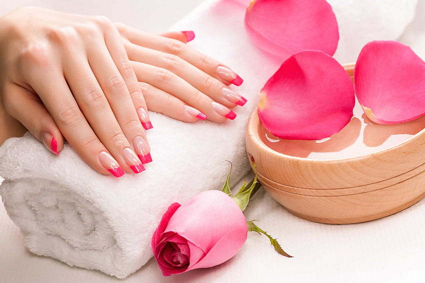 manicure ,nail,pink,hand,finger,petal, finger nails HD wallpaper