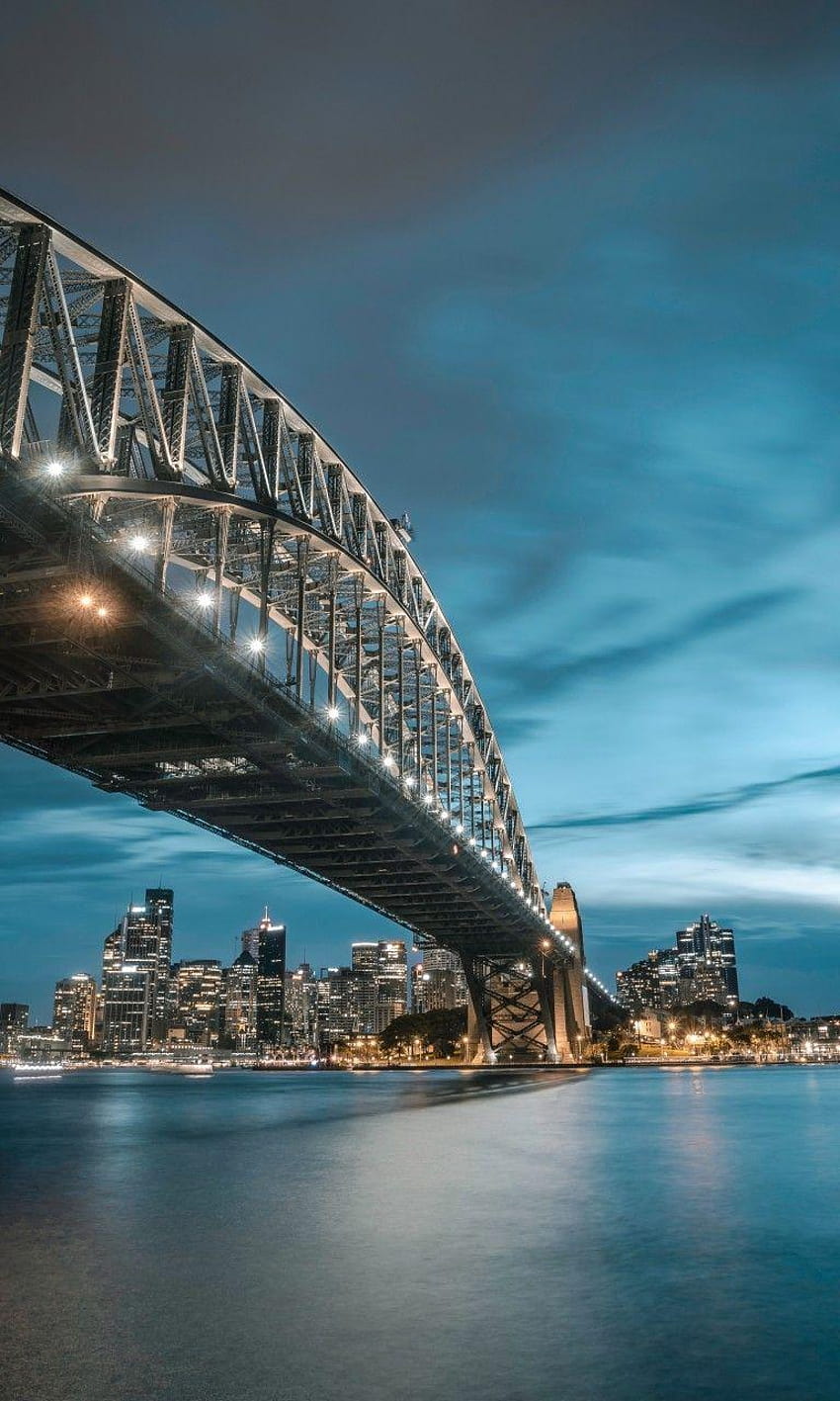 768x1280 Sydney, Australien, Brücke, Skyline, Nacht HD-Handy-Hintergrundbild