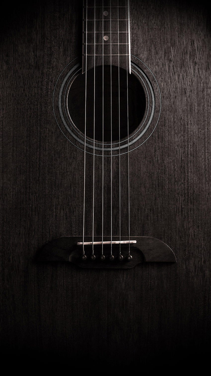 Instrumento de música oscura de guitarra, móvil ultra negro fondo de pantalla del teléfono