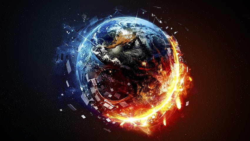 Planet destruction, fire, space 1920x1080 Full , earth destroyed HD wallpaper