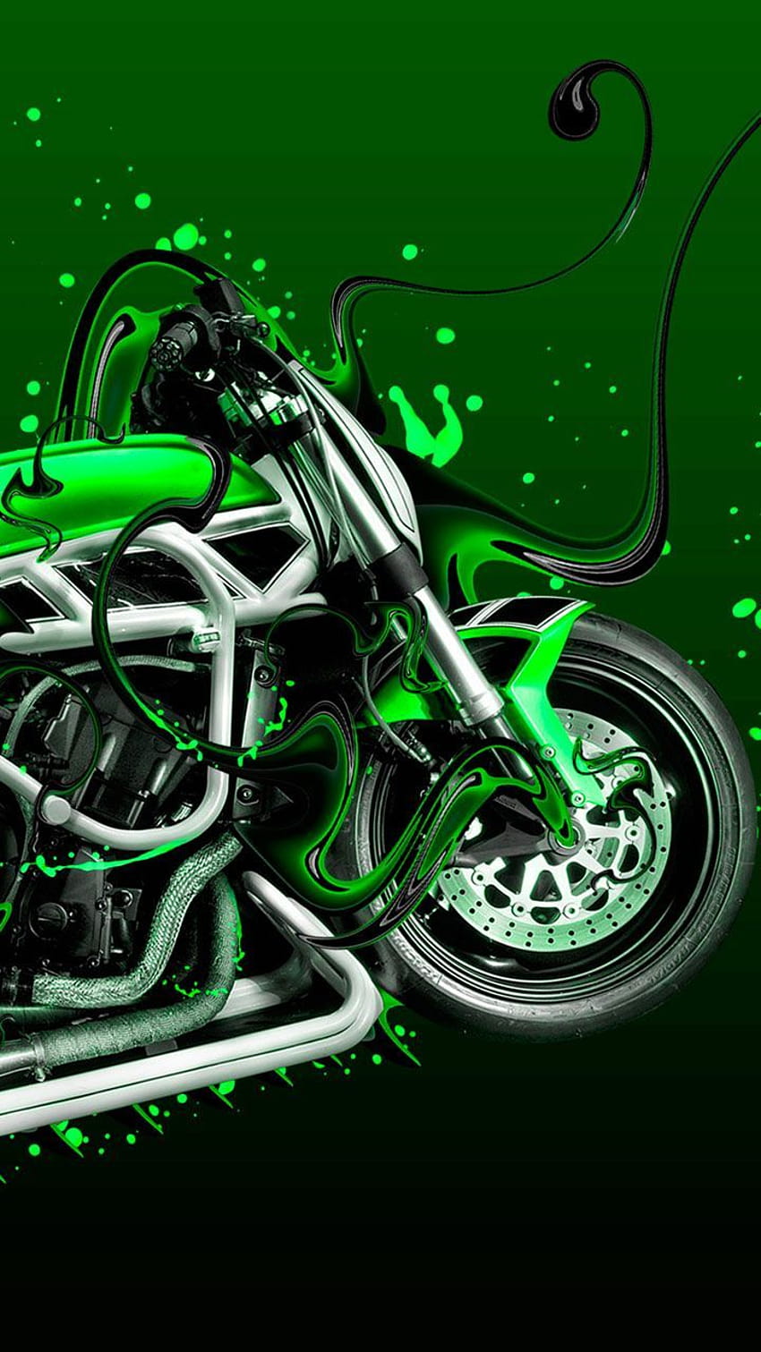 Amantes das motos Harley, isto é para vocês. Arte de bicicleta com estilo de grafite de rua. Super moto com acabamento cromado, velozes e furiosos. Papel de parede de celular HD