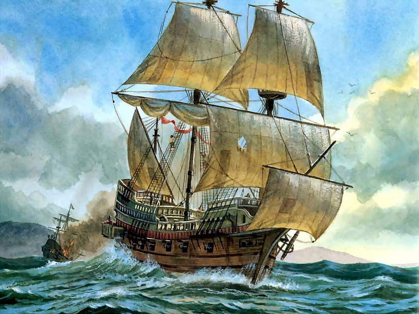 Segelschiff, Künstlerisch, HQ Segelschiff, alte Schiffe HD-Hintergrundbild