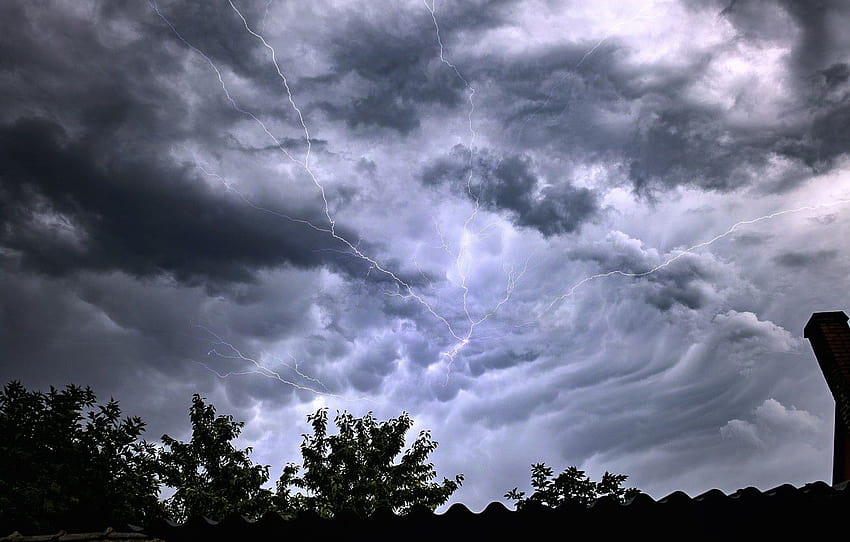 gelap, badai, hujan, langit, kilat, awan, awan, bagian природа, langit hujan Wallpaper HD