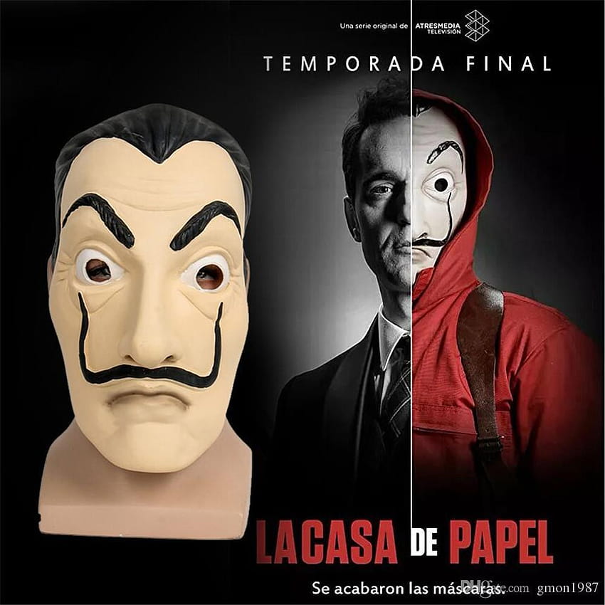 2018 Nueva película La Casa De Papel Máscara Salvador Dali Latex Cosplay fondo de pantalla del teléfono
