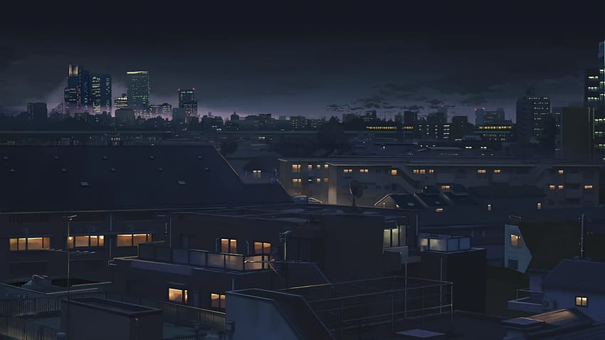 Anime Rooftops Building Night posted by John Cunningham, anime rooftop city  HD wallpaper | Pxfuel