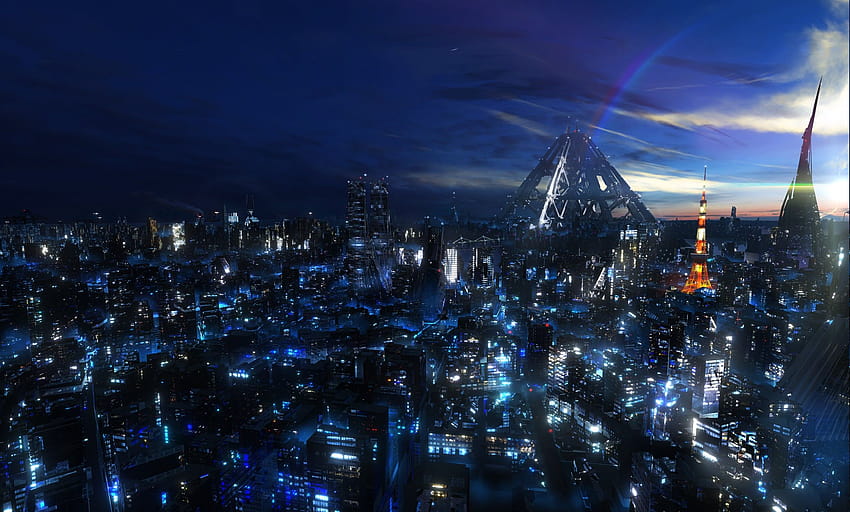 Anime Night Time City, paisaje nocturno de la ciudad de anime fondo de  pantalla | Pxfuel