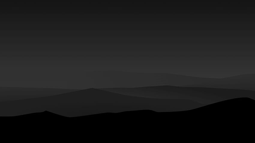 Pegunungan Malam Gelap Latar belakang sederhana minimalis, oled hitam Wallpaper HD