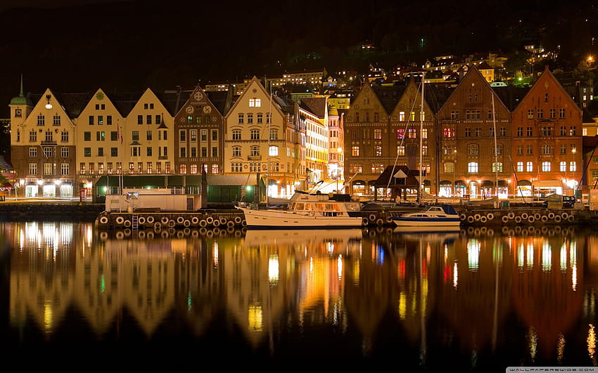 Bergen Norway Night ❤ for Ultra TV HD wallpaper