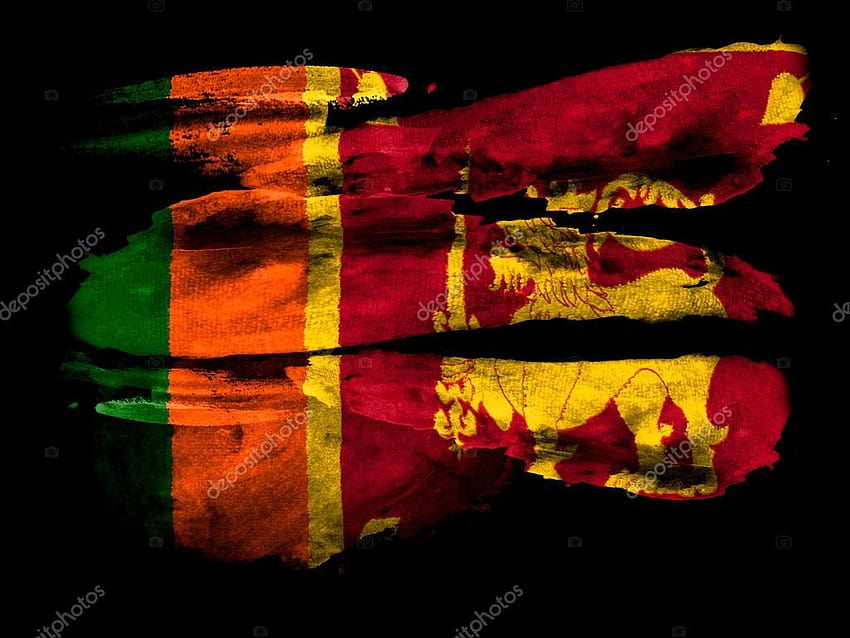 Sri Lanka Flag Painted On Black Textured Paper With, independence day of sri lanka HD wallpaper