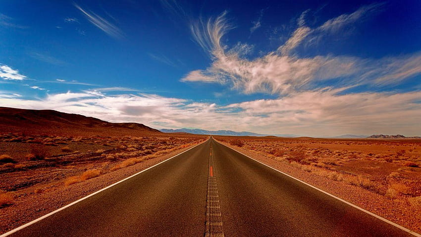 Arid asphalt barren dawn daylight desert dry empty guidance, desert road landscape HD wallpaper