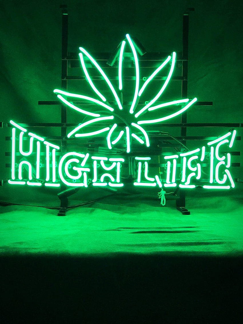 Enseigne néon High Life 2 tailles disponibles, neon weed Fond d'écran de téléphone HD