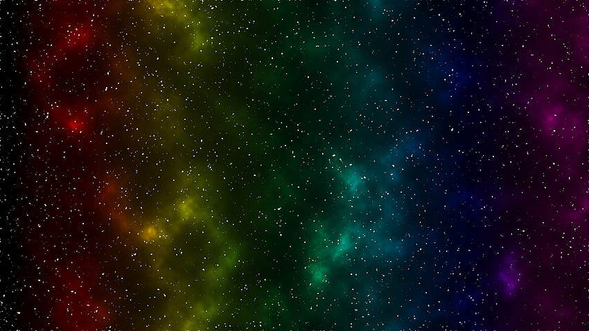宇宙の虹の背景、夜に見える虹 高画質の壁紙