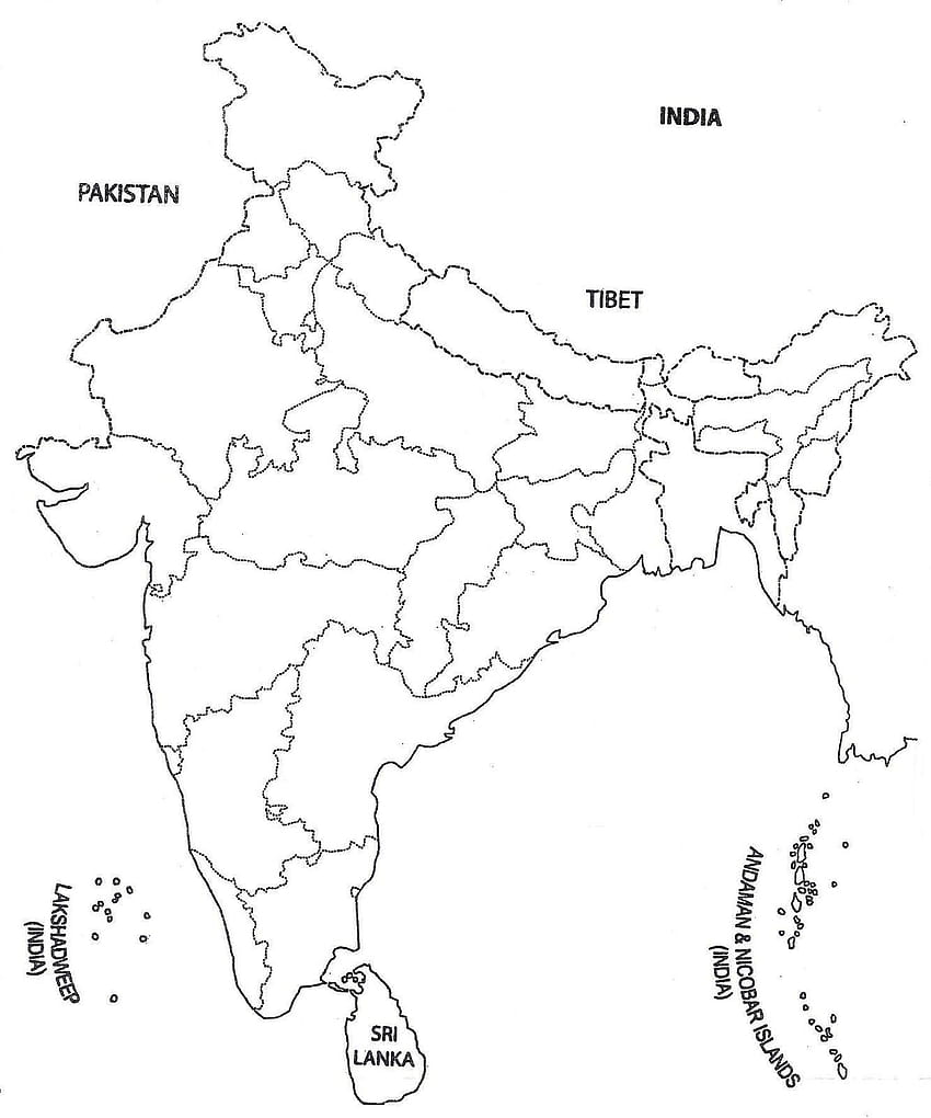 India Political Map Outline Pdf HD phone wallpaper