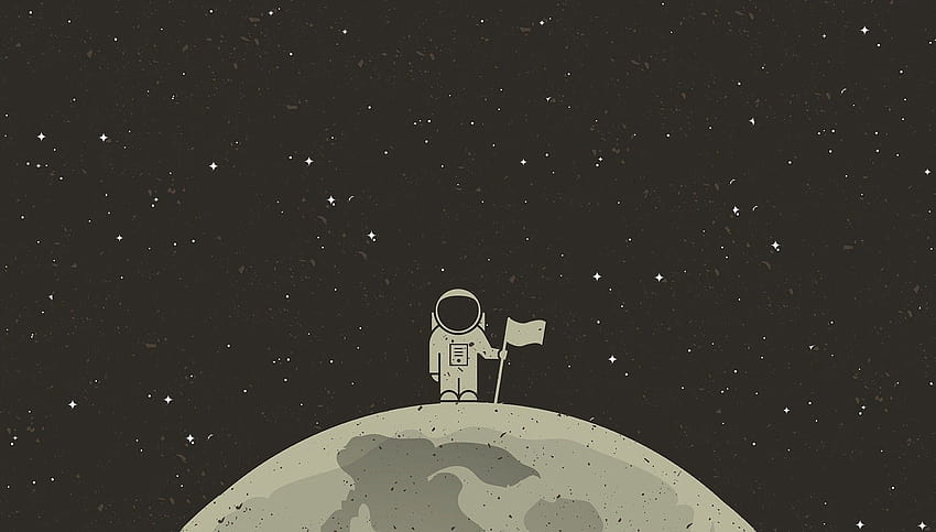 Estetik Uzay Karikatürü, çizgi film astronot HD duvar kağıdı