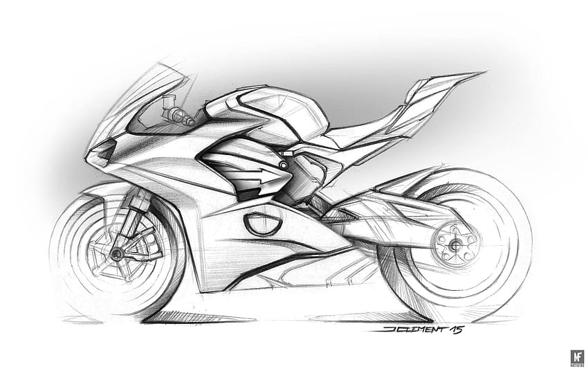 ร่างการออกแบบสำหรับ Ducati Panigale V4 เป็นร่างรถจักรยานยนต์ที่น่าทึ่ง วอลล์เปเปอร์ HD